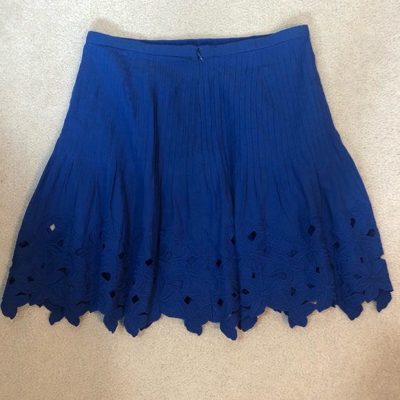 J.Crew Eyelet Floral Mini Skirt Blue - Picture 6 of 8